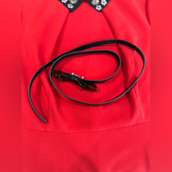 Elle Collar Floral Sequin Red dress size 10 - Picture 8 of 9